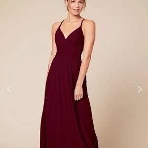 Dear Cleo wine bridesmaid dress, the “Alexa”